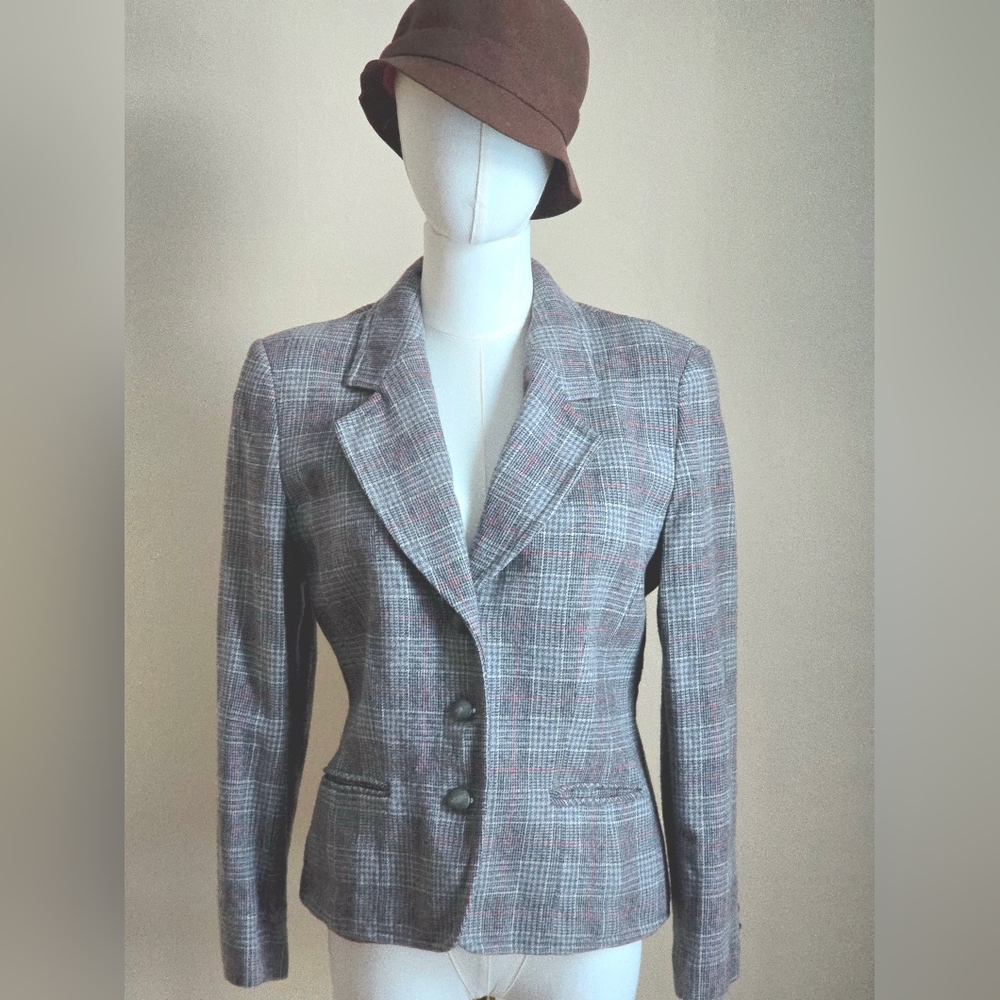 Vintage Pendleton 100% Virgin Wool USA Made Tailored Plaid Blazer Suit Jacket